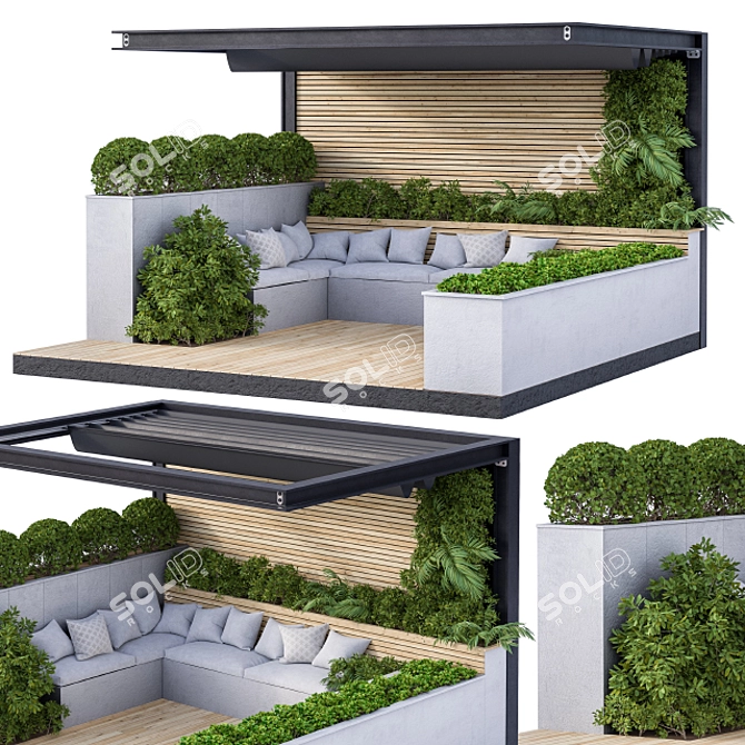Urban Oasis: Pergola Roof Garden 3D model image 2