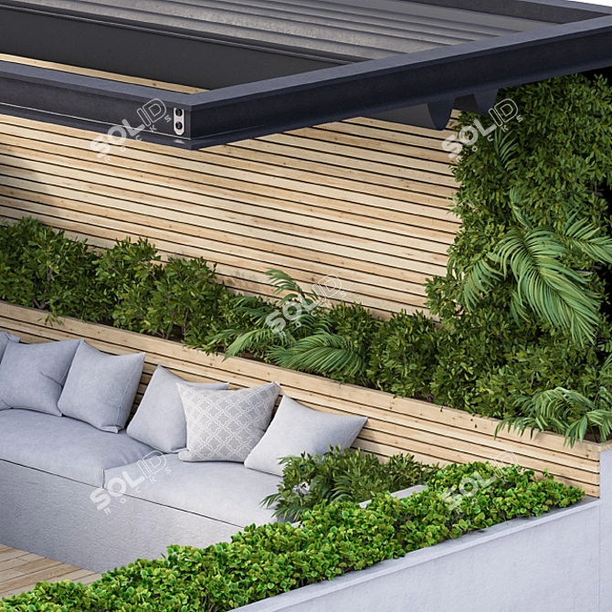 Urban Oasis: Pergola Roof Garden 3D model image 3