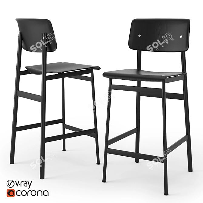 Title: Elevate your space with the Muuto Loft Bar Stool! 3D model image 1