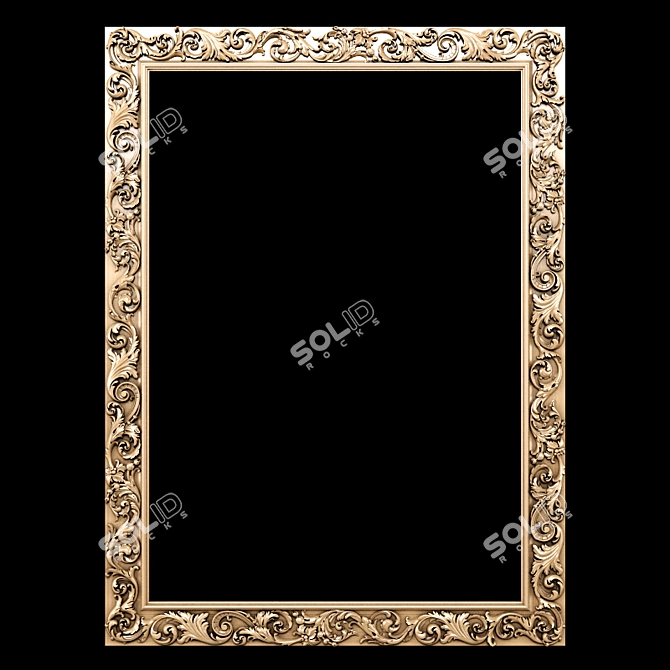 Elegant Carved Frame  Classic Design 3D model image 2