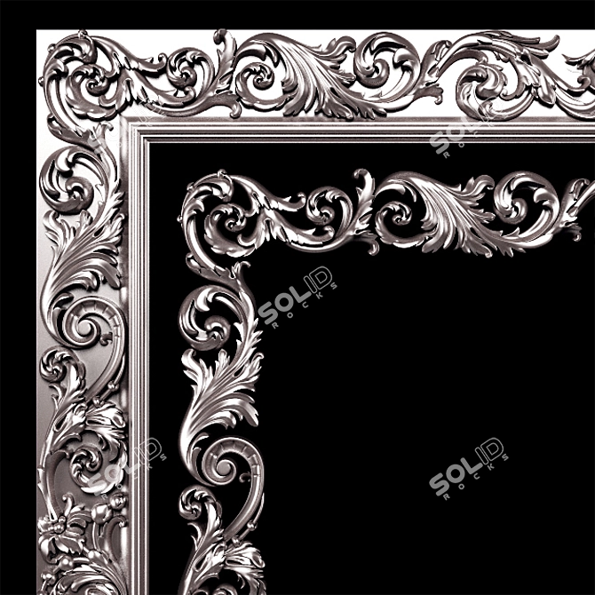 Elegant Carved Frame  Classic Design 3D model image 6