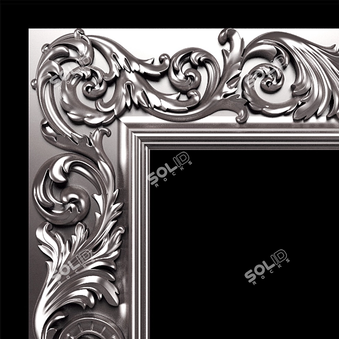 Elegant Carved Frame  Classic Design 3D model image 8