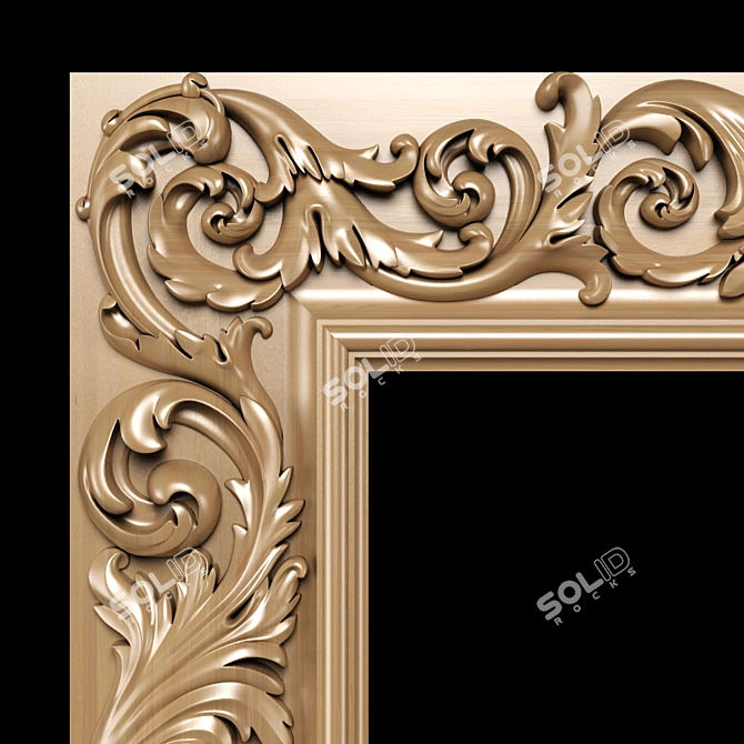 Elegant Carved Frame  Classic Design 3D model image 12