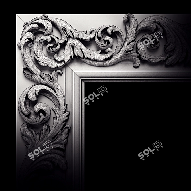 Elegant Carved Frame  Classic Design 3D model image 13