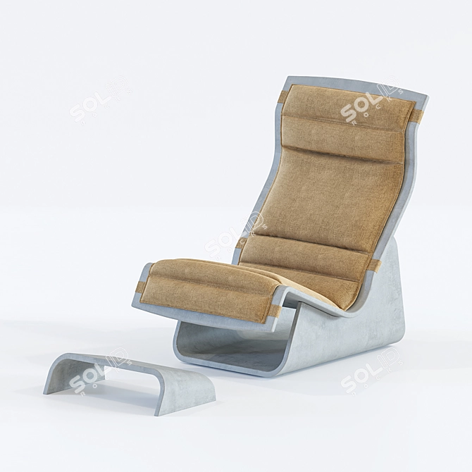 Heated Concrete Armchair 3D model image 1