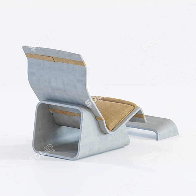 Heated Concrete Armchair 3D model image 2