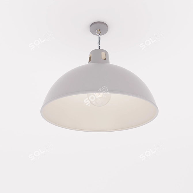 Sleek Gray Dome Pendant 3D model image 2