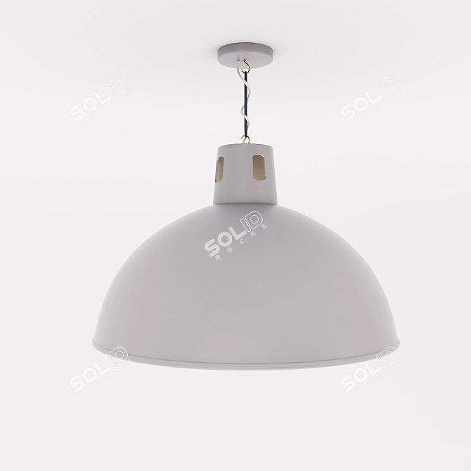 Sleek Gray Dome Pendant 3D model image 3