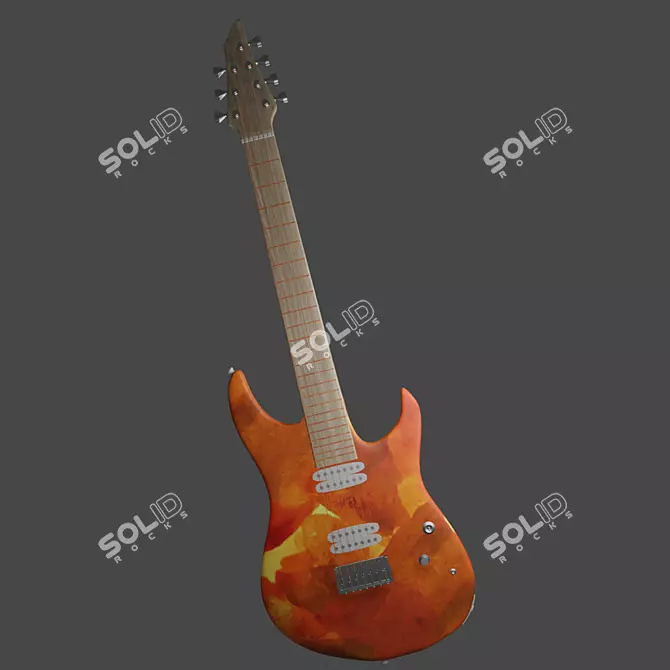 Blender-Crafted Electric Guitar 3D model image 1