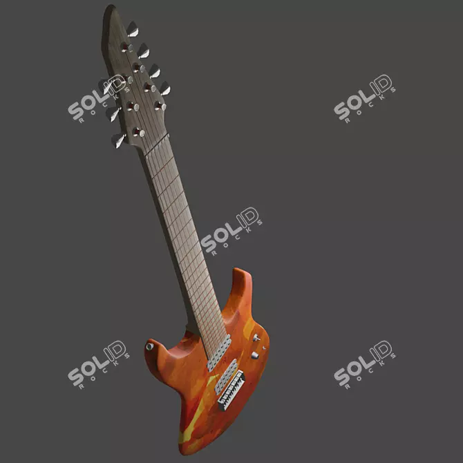 Blender-Crafted Electric Guitar 3D model image 2