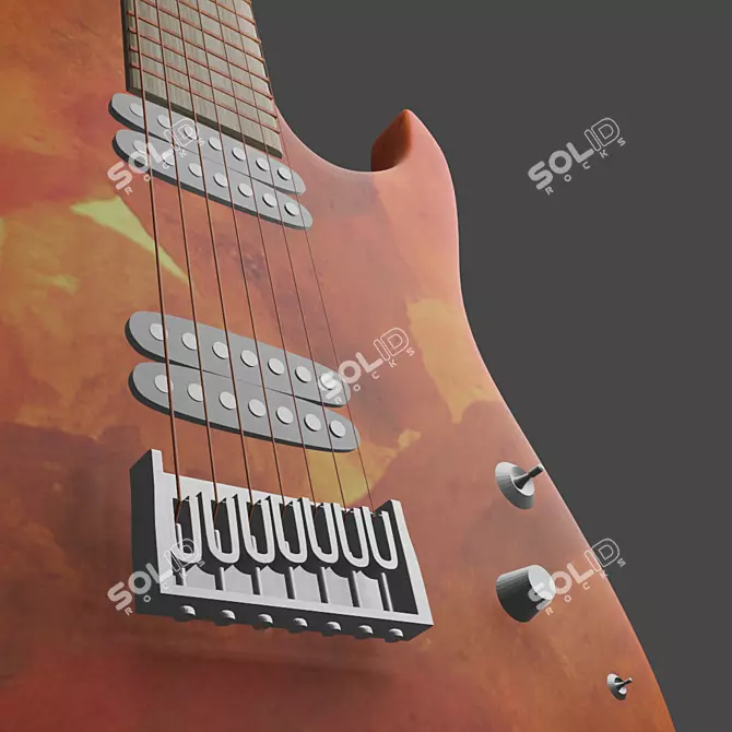 Blender-Crafted Electric Guitar 3D model image 3