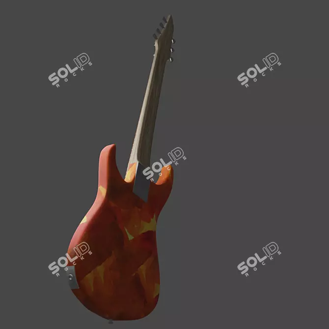Blender-Crafted Electric Guitar 3D model image 4