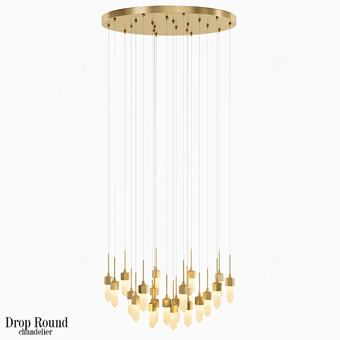 Modern Drop Round Chandelier 3D model image 1