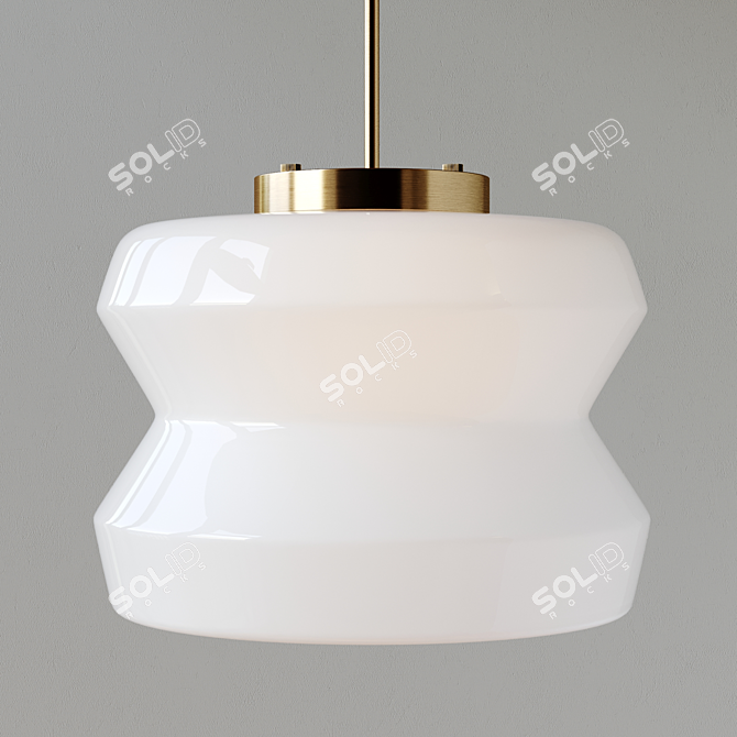 Vintage-inspired Milk Glass Pendant 3D model image 1