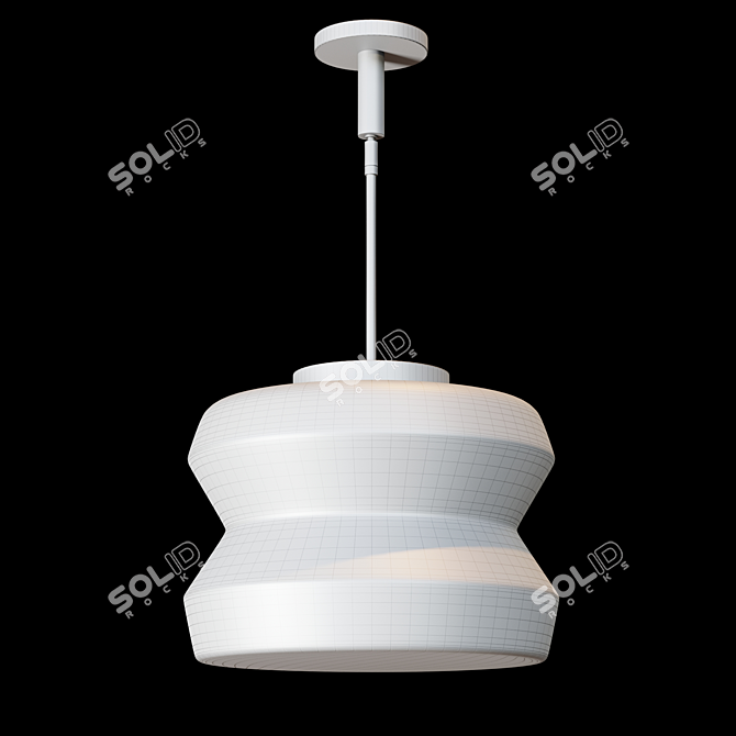 Vintage-inspired Milk Glass Pendant 3D model image 4