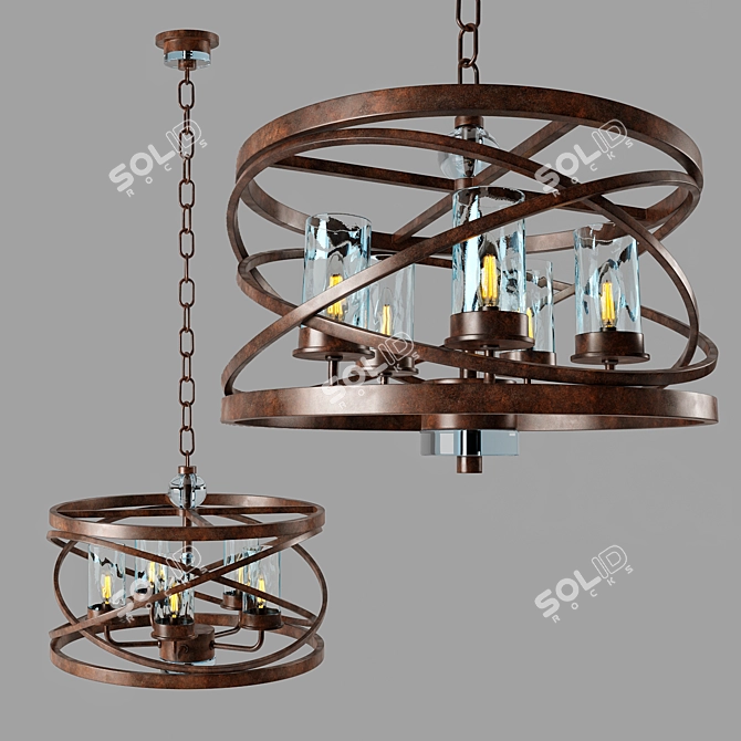 Elegant Eternity Pendant Light 3D model image 1