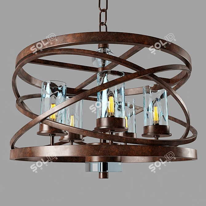 Elegant Eternity Pendant Light 3D model image 2