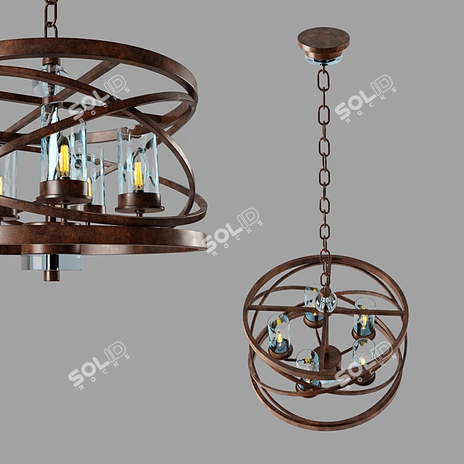 Elegant Eternity Pendant Light 3D model image 4