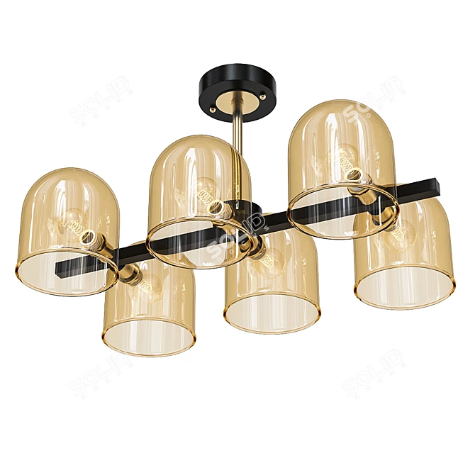 Wade Industrial Style Ceiling Chandelier 3D model image 1