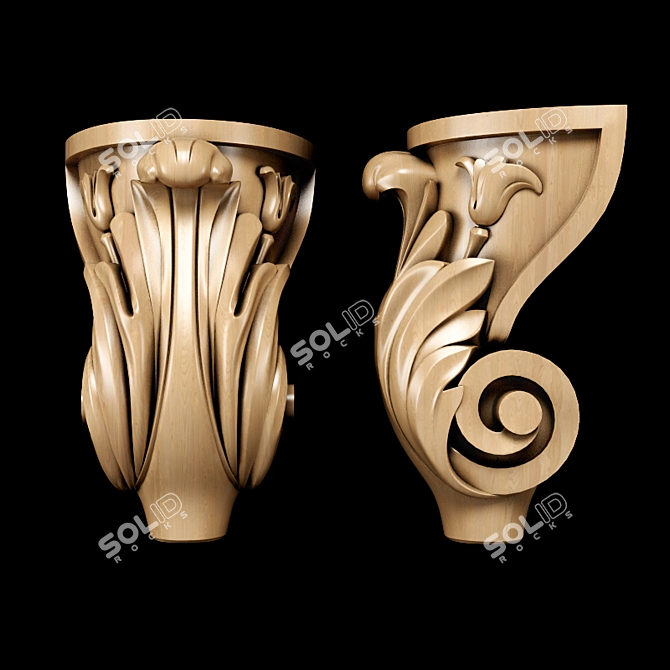 Classic Carved Leg - High-Quality, Versatile CNC & Close-Up Ready 3D model image 2