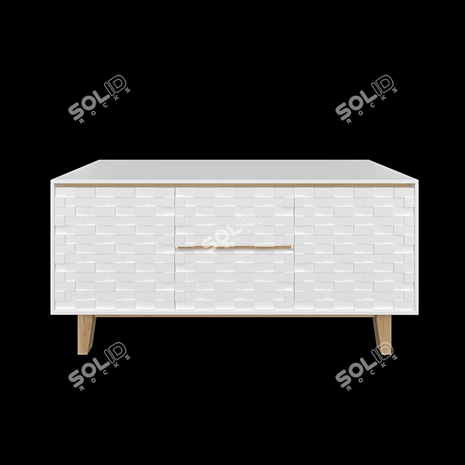 Laser-Patterned Comoda: Stylish Indoor Decor 3D model image 1