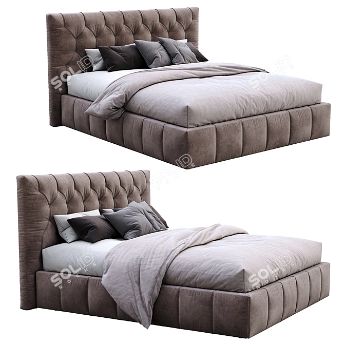 Elegant Hamilton Bed: Modern Comfort 3D model image 2