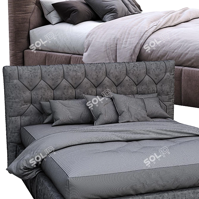 Elegant Hamilton Bed: Modern Comfort 3D model image 5