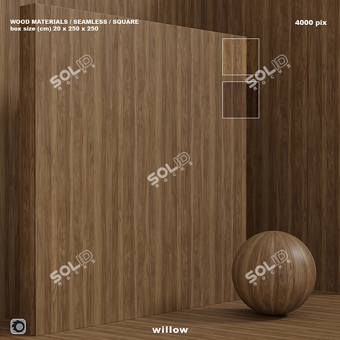 Seamless Willow Tree Material - Set 92 3D model image 1