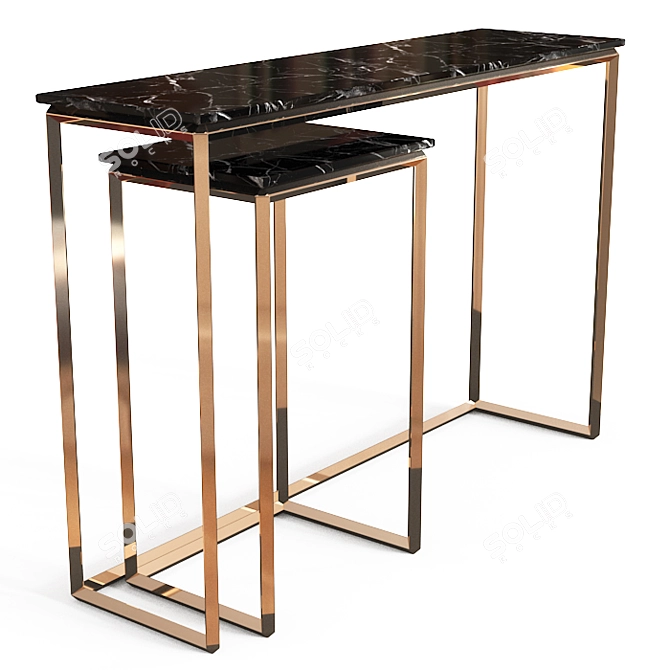 Elegant Wood Console Table 3D model image 3