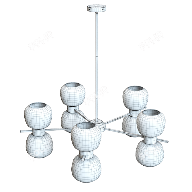 Elegant Pearson Chandelier: Subdividable 3D Model 3D model image 3