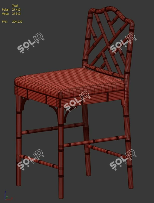 Dayna Stools: Stylish and Sleek Bar Seating 3D model image 1