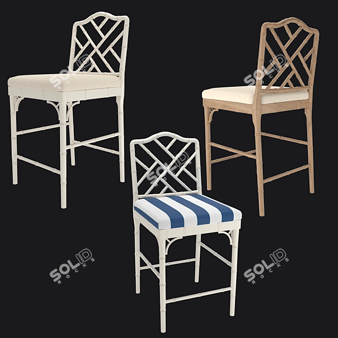 Dayna Stools: Stylish and Sleek Bar Seating 3D model image 7