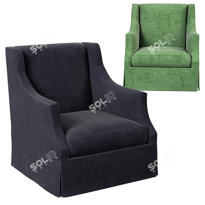 Sophisticated Sabrina Swivel Chair: Exquisite Design, Premium Comfort 3D model image 2