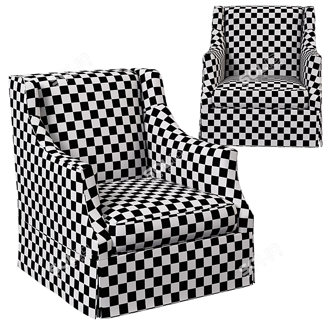 Sophisticated Sabrina Swivel Chair: Exquisite Design, Premium Comfort 3D model image 3