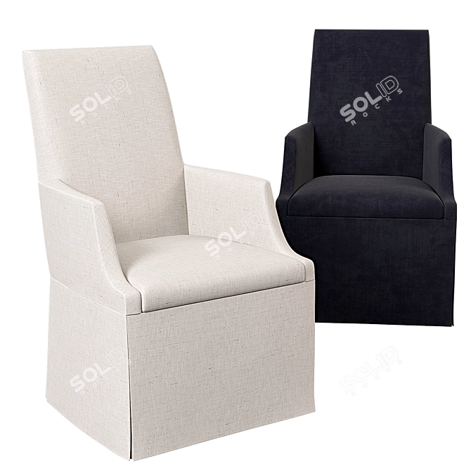 Title: Tessa Skirted Arm Chair: Elegant and Timeless 3D model image 1