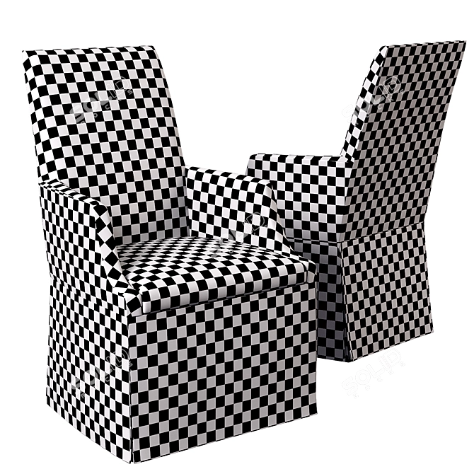 Title: Tessa Skirted Arm Chair: Elegant and Timeless 3D model image 3