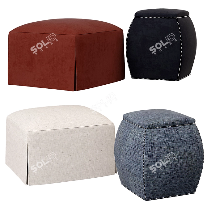 2-in-1 Ottoman: Delta Bernhardt & Zoe Vanguard 3D model image 1