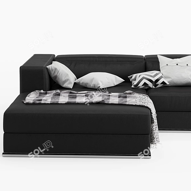 Elegant Symphony Sofa with 5 Armrests 3D model image 3