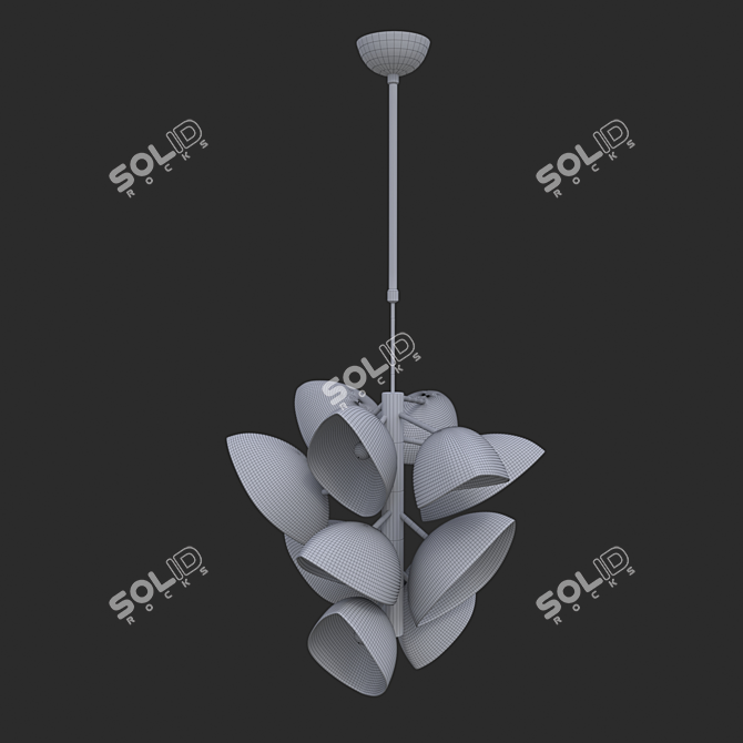 Modern Shell Pendant Light 3D model image 2