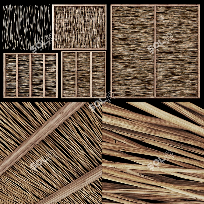 Branch Beam Wooden Ceiling 3D model image 6