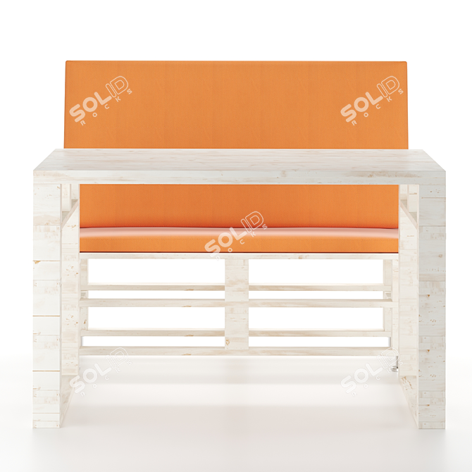 Pallet-made Table & Bench: Stylish & Affordable 3D model image 3