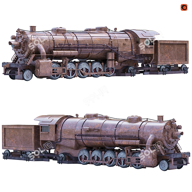 Realistic 3D Model Locomotive: High-quality, No Lighting 3D model image 1