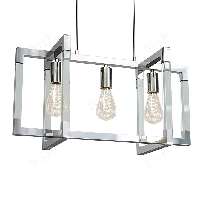 Sleek Chrome Pendant Light 3D model image 1