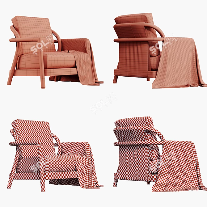 Alison Flexform Armchair: Stylish and Comfortable 3D model image 5