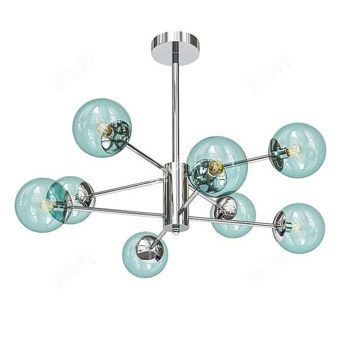 Elegant Ascot Glass Ceiling Chandelier 3D model image 1
