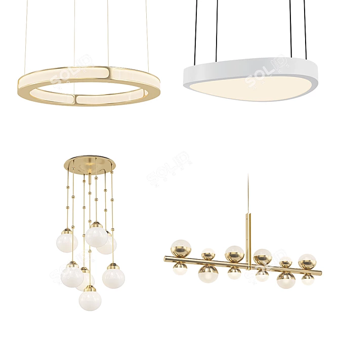 Modern Chandelier Collection 3D model image 1