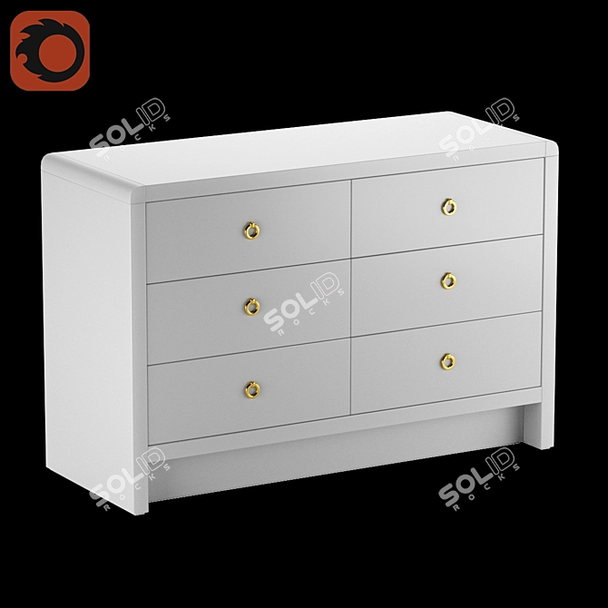 Bryant Linen XL 6-Drawer Chest 3D model image 3