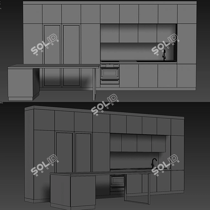 Modern Kitchen Model - High Quality 3D Design 3D model image 5