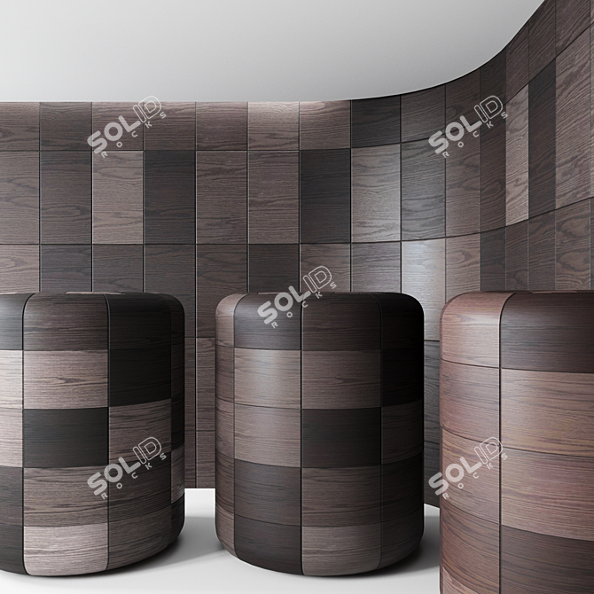 Seamless Wood Tile Set 3D model image 5