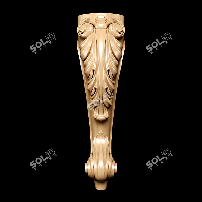 Elegant Classic Carved Table Leg 3D model image 4